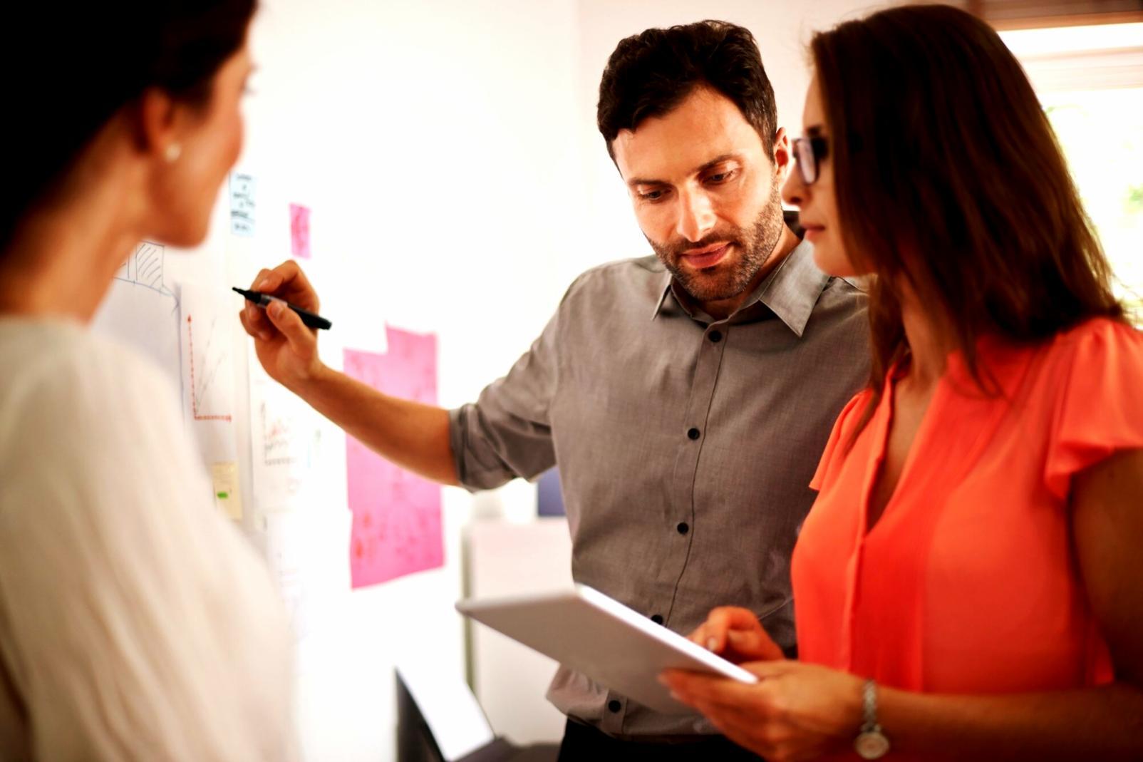 Modern office workspace showing collaborative business environment